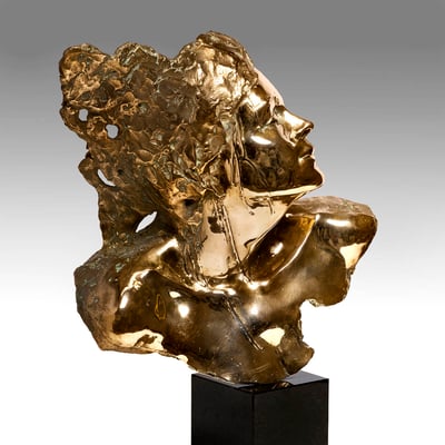Godfried Dols, bronze, Maschera de Belezza, 45x40x25 cm. EUR 8,500