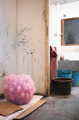 Isaac Monté Crystal vase pink