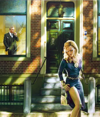 Tos Kostermans, Out of the Blue, Mixed Media on canvas, 103 x 117 cm 