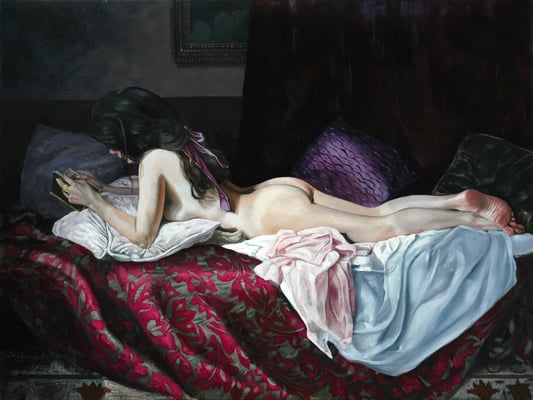 Iris Frederix | Amant, oil on canvas, 9 x 120 cm. SOLD