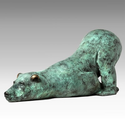 Willemien Fransen Bronze sculpture Polar Bear 70x35 cm