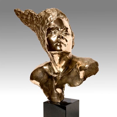 Godfried Dols, bronze, Maschera de Belezza, 45x40x25 cm. EUR 8,500