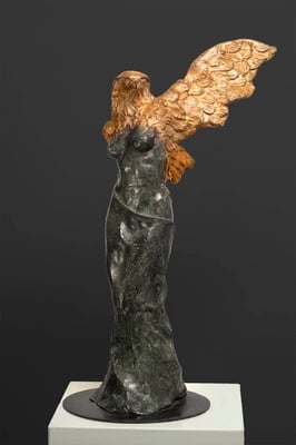 Godfried Dols, bronze, Metamorphose, edition: 4, Italian bronze and gold leaf. 