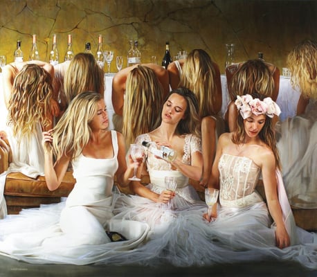 Tos Kostermans, Ladies After Party, Mixed Media on canvas, 115 x 100 cm 