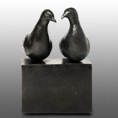 Willemien Fransen Tortelduiven  Brons 28 cm hoog Prijs op aanvraag / Price on request