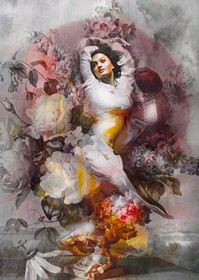 Tos Kostermans, The Belly Dancer, Mixed Media on canvas, 100 x 140 cm 
