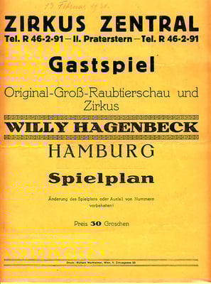 1930 Februar im Circus Zentral - Wien