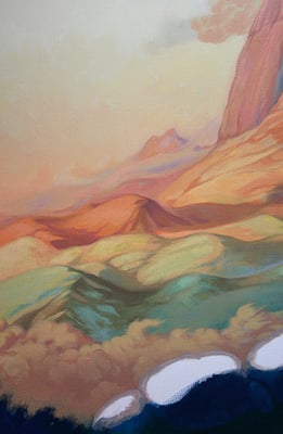 "Tout l'or du monde" - Premier plan gauche - Huile sur toile format 81 x 65 cm.