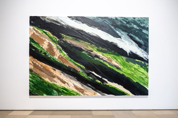 Monika Humm: Volcanism 31, MT auf LW/Holz, 200 x 300 x 7 cm / Supernature, Galerie der Künstler München, 2021 Foto: Edward Beierle