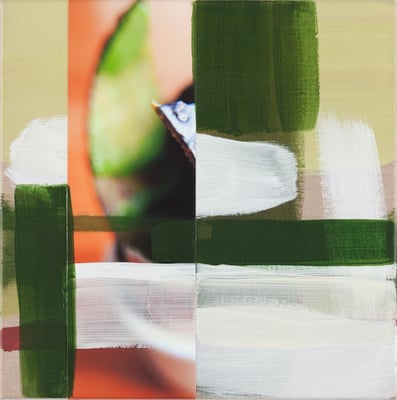 Monika Humm, Eyecatcher 3, 2017, Mischtechnik auf Leinwand, 40x40x3cm