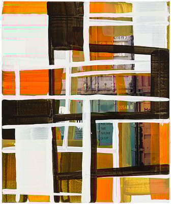 Monika Humm, global 60, Malerei in Mischtechnik auf Leinwand, 60x50x2cm