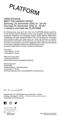 Open Studios, 24.+ 25.11.2018, PLATFORM 