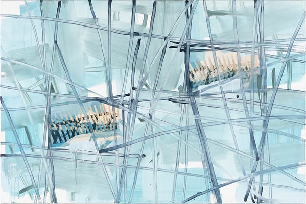 Monika Humm, Winter 5, Malerei in Mischtechnik, 2019, 100x150x2cm