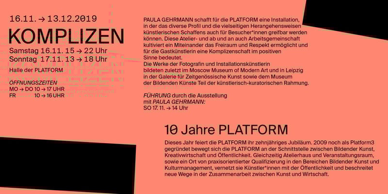 Ausstellung Komplizen_2019_PLATFORM