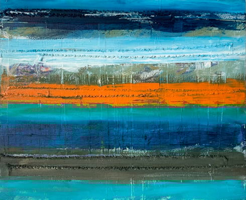 Monika Humm, Indian Summer, 2023, Malerei auf Sperrholz, 58,5x71x1cm