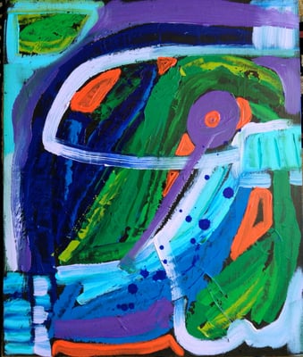 "SPRING RAIN I"  (20x24 framed in black to 23x27)  SOLD