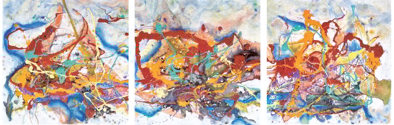 "FERN TRAIL"   (triptych)  33X33 ea / 33X99 overall  SOLD