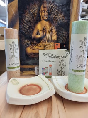 Kerzenuntersetzer Terracotta Spirale