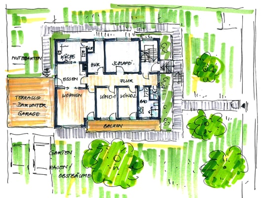 Grundriss EG u. 1.OG