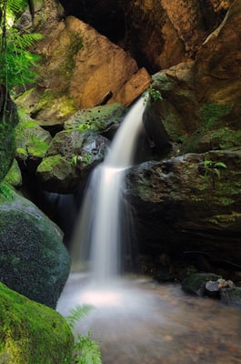 Kleiner Wasserfall oberhalb des Amselfalls nahe Rathen. 