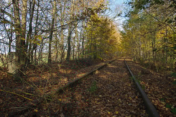 Am Kilometer 29,7 Oberottendorf. Stillgelegter Streckenabschnitt Neustadt / Sachsen - Neukirch (Lausitz)/West. Oktober 2013.
