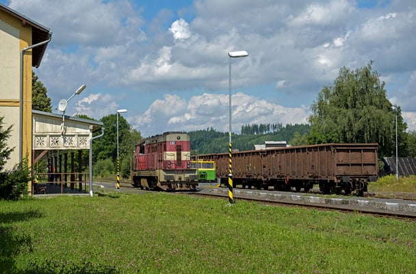 Rangierarbeiten im Bahnhof Sluknov, 30.07.2016. 