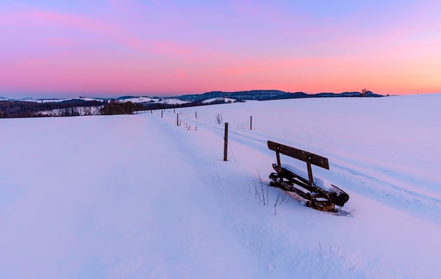 Winterabend bei Goßdorf.