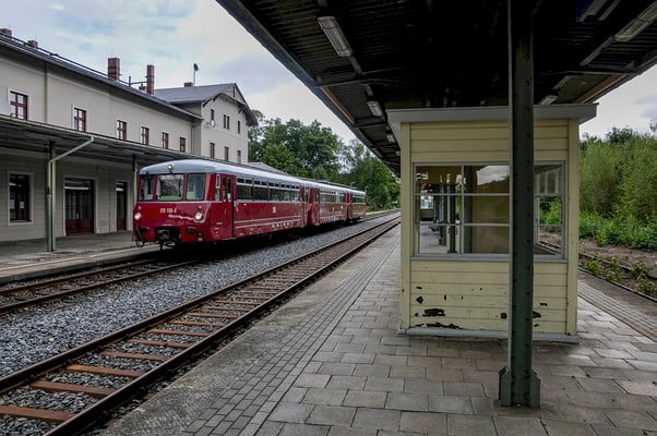 Der LVT im Bahnhof Sebnitz, 15.09.2012.