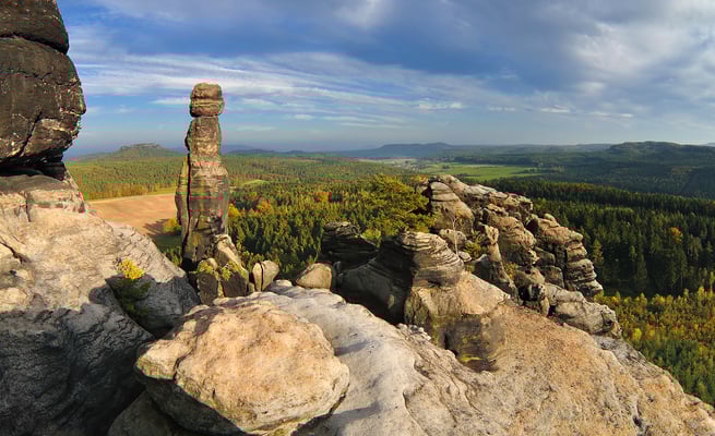 Herbststimmung an der Barbarine auf dem Pfaffenstein. 