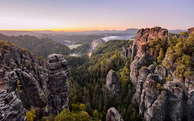 Morgenstimmung im Raaber Kessel am Höllenhund. 