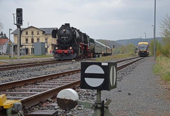 Der Sonderzug in Neustadt / Sachsen.  15.04.2017. Foto: Robert Schleusener