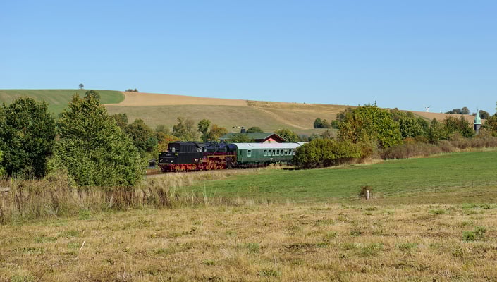 Bei Langenwolmsdorf wurde der Sonderzug ein weiteres Mal abgelichtet, 30.09.2018
