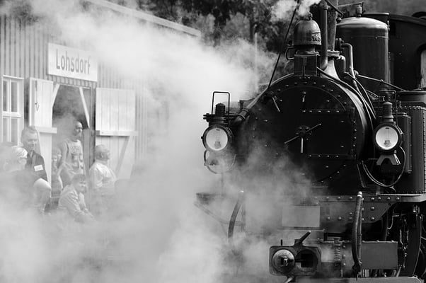 Dampfatmosphäre pur im Bahnhof Lohsdorf. 28.08.2011