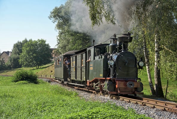Als besonderes Schmankerl präsentierten sich die IK No. 54 sowie die Vereinseigenen Wagen dieses Jahr im DRG Outfit. Die IK erhielt dafür die Nummer 99 7528. 31.08.2019