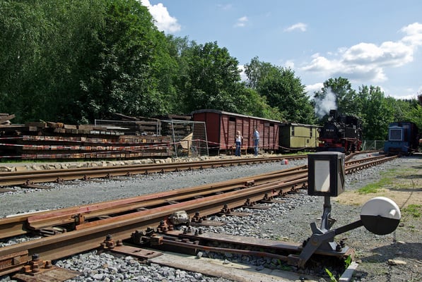 Im August 2008 stand das nächste Fest an - der Bahnhof Lohsdorf ist nun mit 2 Gleisen und 2 Weichen fertiggestellt ...