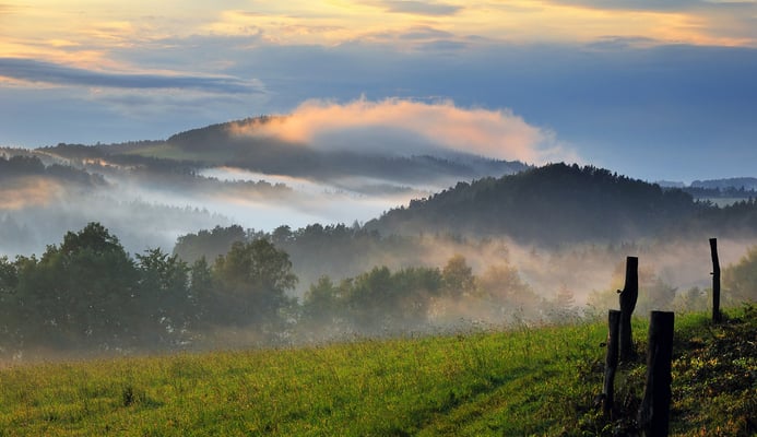 Nach einem Sommergewitter. Blick vom Adamsberg bei Altendorf in die Sächsische Schweiz. 