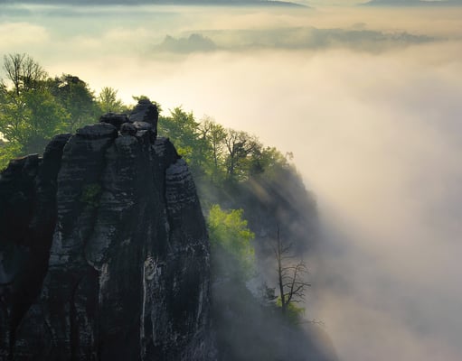 Sonnenaufgang an der Bastei. 