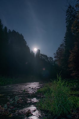 Mondaufgang am Polenztalwächter. Eine einmalige und mystische Stimmung...