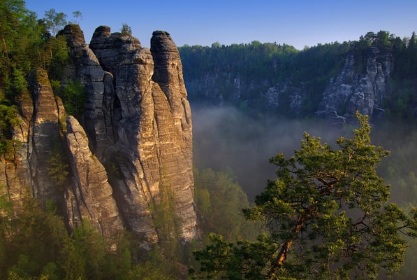 Morgenstimmung im Basteigebiet. 