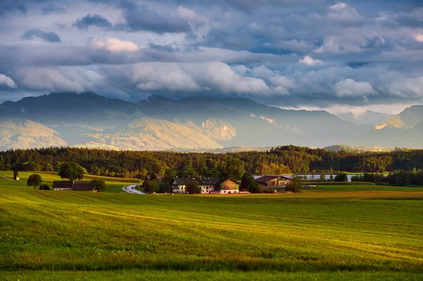 Blick in die Chiemgauer Alpen.