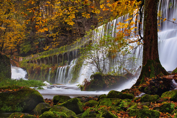 Am Wasserkraftwerk Niezelgrund bei Lohmen.