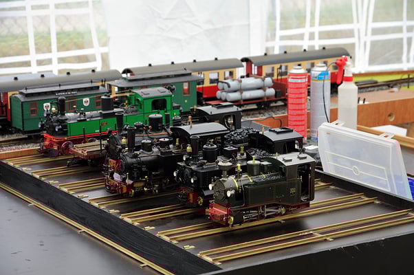 Verschiedene Dampflokmodelle der Saxonia Live Steamers. 27.08.2011