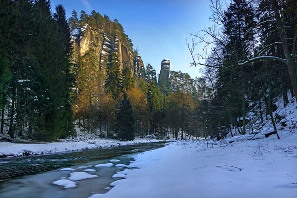 Eins meiner Lieblingsmotive im Polenztal - der Polenztalwächter. Auch im Winter sehr sehenswert.