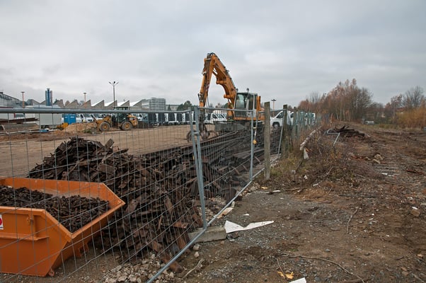 Abriss der letzten Gleise zur Verladerampe, November 2013.
