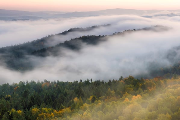 Herbstnebel, aufgenommen vom Gohrisch. 