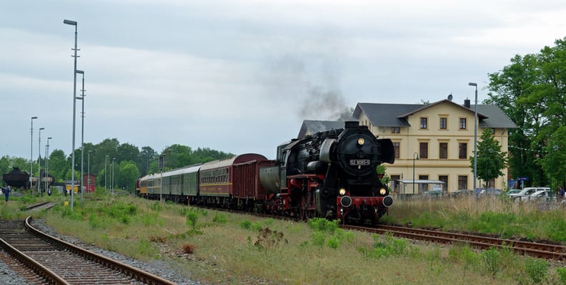 Der komplette "Wanderzirkus" der OSEF hat Neustadt erreicht ( Sonderfahrten zum Fest 675 Jahre Neustadt in Sachsen, Mai 2008 )