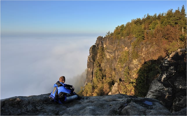 Da muss man auch einfach mal genießen... Auf dem Lilienstein