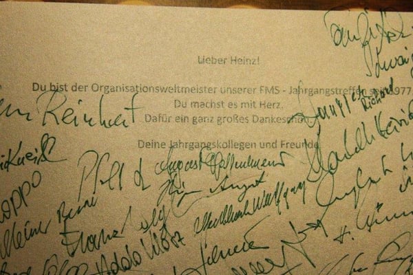 Buchgeschenk  Graz mit Widmungen für Heinz, vielen DANK