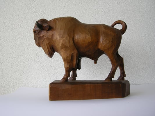 Bison Holzskulptur