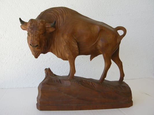Bison Holzfigur